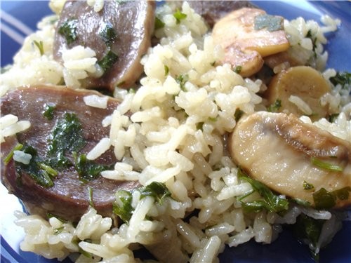 ПЛОВ С ГРИБАМИ И ВЕТЧИНОЙ рецепт с журнала ,, Готовим вкусно ,, с моими маленькими изменениями