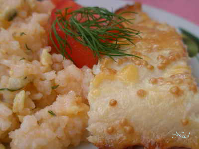 Розовый рис гарнир с укропом, яйцами, зеленым луком от alisia с быбкой в горчично-медовом маринаде...