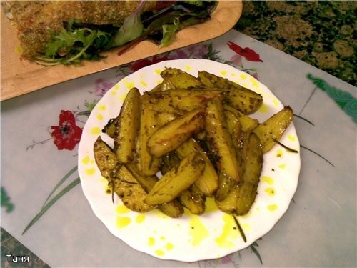 Картофельные "лодочки" Потребуется картофель,оливковое масло,растительное масло,чеснок,суповой поро... - 3