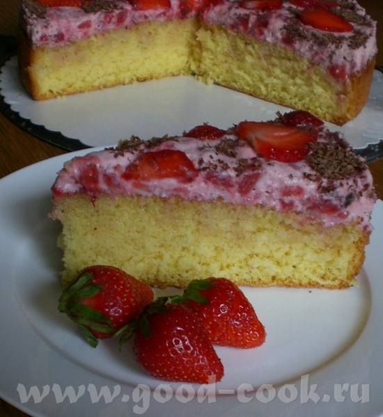 Schneller Erdbeerkuchen Быстрый пирог с клубникой Для разъёмной формы диаметром 26см - 2
