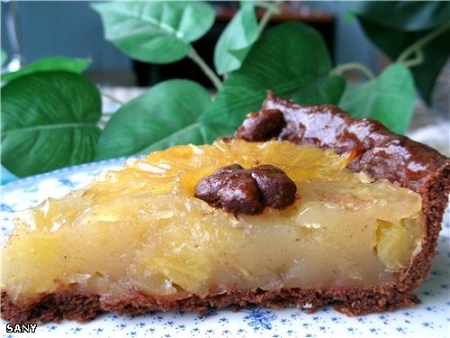 ШОКОЛАДНЫЙ ПАЙ С АНАНАСОМ Для основания: 1 1/3 ст муки + 2 ст - 3
