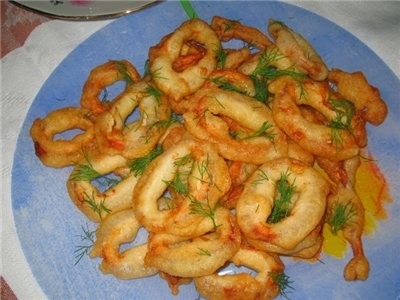 Кальмары в кляре