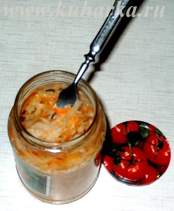 А мы сегодня картошечкой, вот с такой капусткой баловались