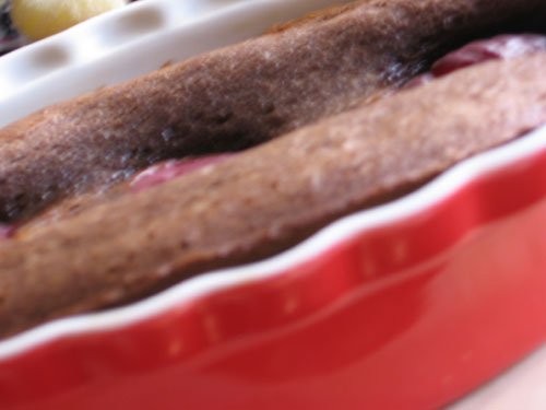 Клафути с шоколадом и сливами (от с кукинга, словами автора) 150 г муки 150 г сахара 6 яиц 1 стакан... - 2