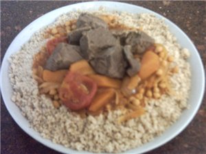 вчера готовили мафтуль(кус -кус) Палестинский Рецепт здесь но на этот раз приготовила его не с кури...