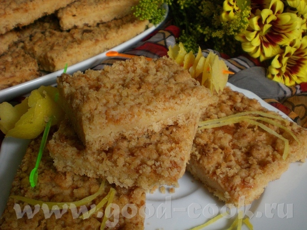 Zitronen-Kokosnuss-Streusel-Schnitten Лимонно-Кокосовый-Штройзель пирог