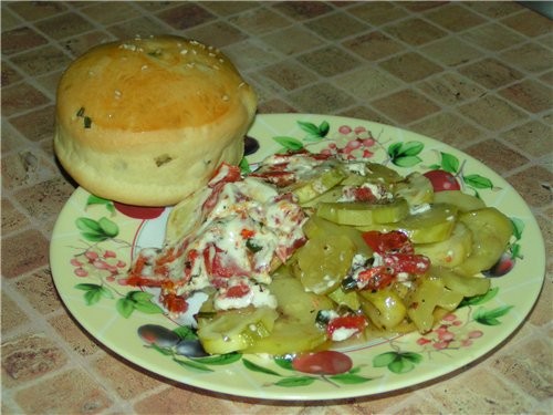 Спасибо Эльвире за запеканку из кабачком и помидоров - очень вкусно