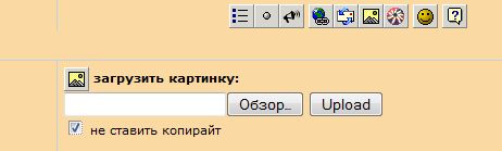 Поставь галочку в окошечке "не ставить копирайт" перед тем, как начнешь закачку картинки на форум,...