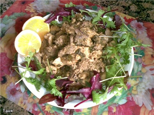 Куриные грудка и печень с апельсиновым соком 1 целая куриная грудка 300 г куриной печени 1 большая... - 2
