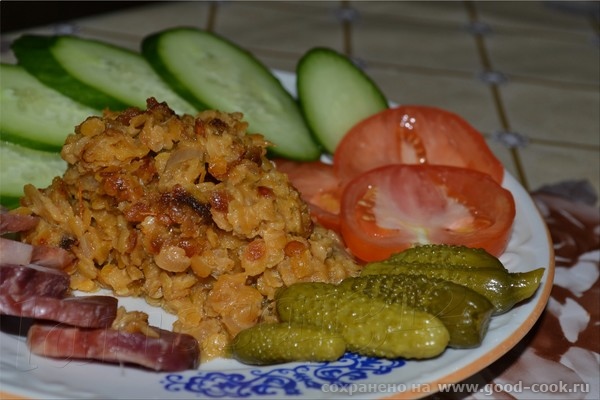чечевица с грибами