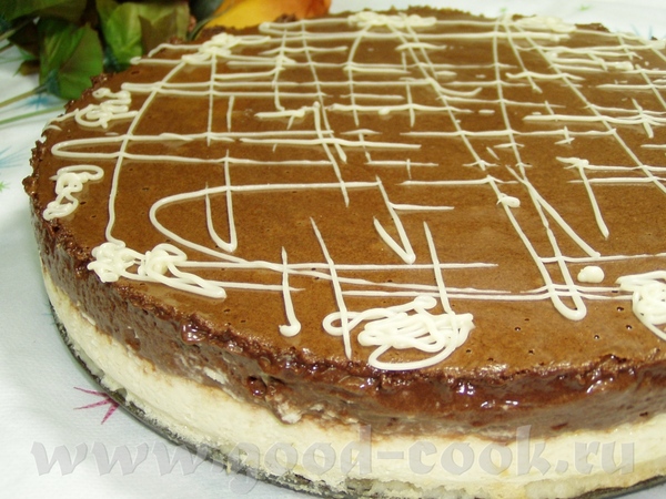 Творожный торт с шоколадным суфле