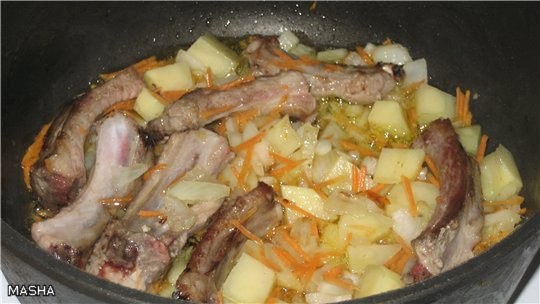 СУП С МАШЕМ Свиные ребрышки (можно любое мясо) картофель 3-4 шт марковь луковица маш 1ст предворите...