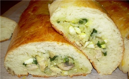 Рулет с грибами, шпинатом и курицей Очень вкусный, нежный рулет