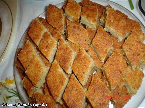 . -1кг манной крупы; -3 столовых ложки сахара; -1 стакан оливкового масла,тёплого; -0.5 стакана рас...