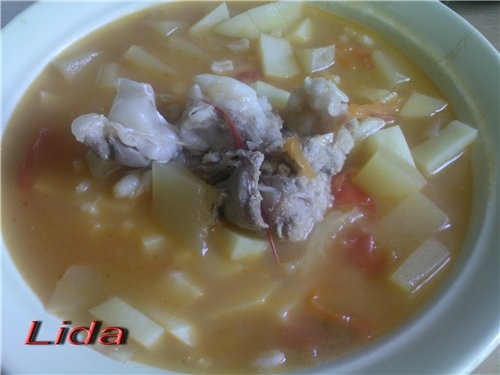 Рассольник (Суп перловый с кабачком