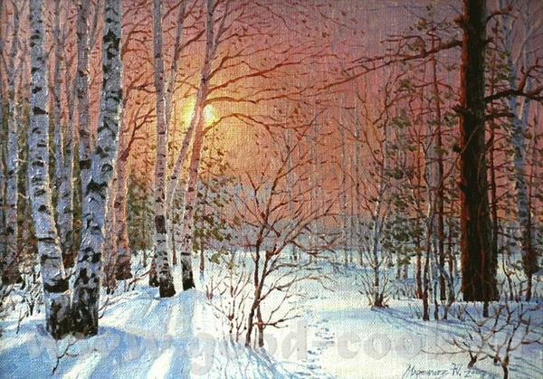 Очень хорошая идея, красиво и интересно Посмотрите какая интересная зима у художника Дмитрия Кустан... - 4