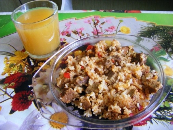 А еще предлагаю рулетик с малиновым джемом и говядинку с рисом, муж вчера был в восторге Только сфо... - 2