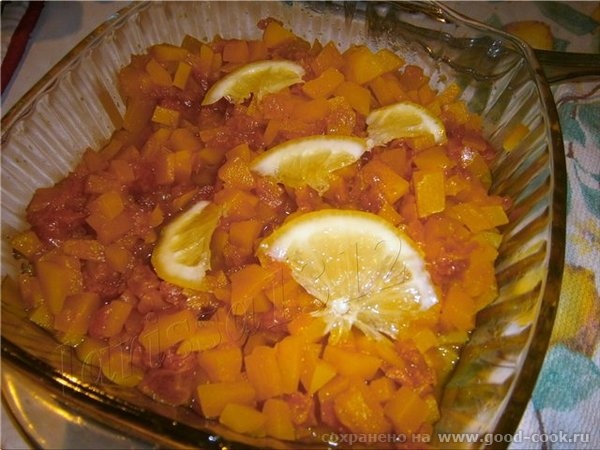 Печёная тыква с курагой и лимоном 500г мякоти тыквы 150г кураги 2 ст - 2