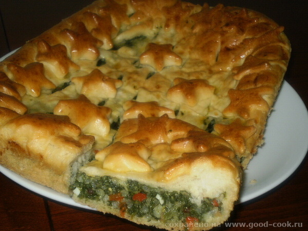 Пирог со шпинатом, рисом и яйцом.3