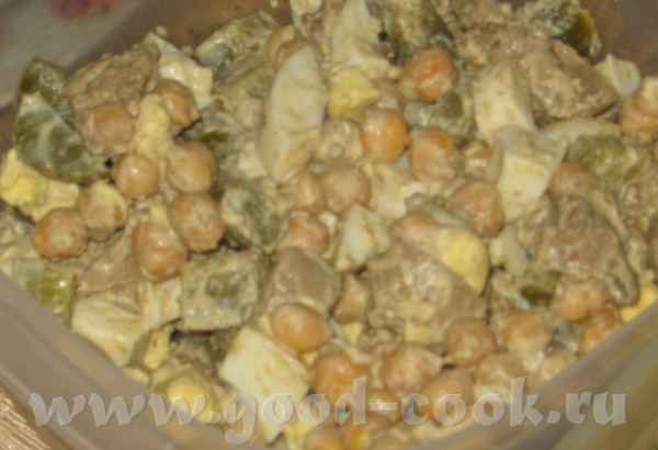 Салат из куриной печени и гороха нут 300 гр куриной печенки 3 курин