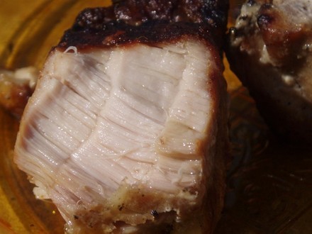 Шашлык из осетрины, маринад-просто много лука, перец и соль До и после и во время )) Вообще я снача... - 3