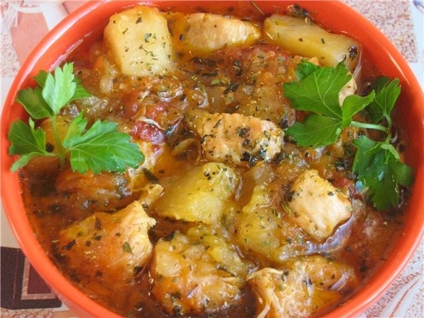 У меня сегодня жаркое из курицы