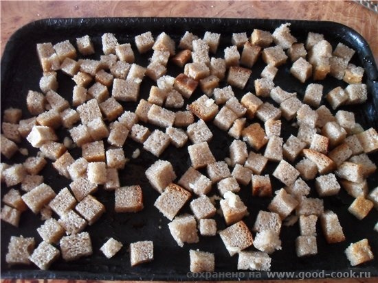 Ржаные сухарики с чесноком - ржаной хлеб (0,5 буханки); - чеснок (4 зубчика); - растительное масло... - 5