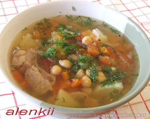 Нухот шурва (мясной суп с горохом) Салат "Ачучук" Спасибо большое