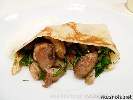 Блины с куриным филе