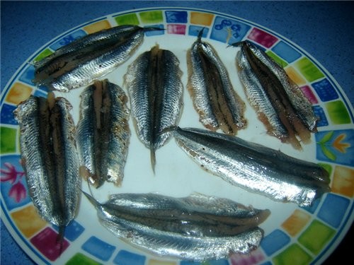 Boquerones aliсados rebozados en harina de tempura Анчоусы в кляре анчоусы - 500 г соль, черный пер... - 4