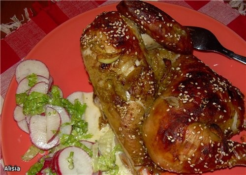 Девочки ставлю вам замечательно вкусную курочку, рецепт отличный,я внесла некоторые отступления но...