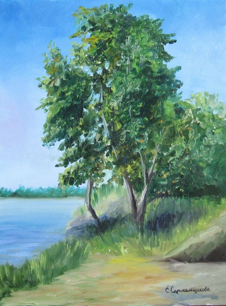 Половодье Масло, оргалит, 30х40 см Букет пионов Масло, оргалит, 30х40 см Берег Енисея Масло, оргали... - 3