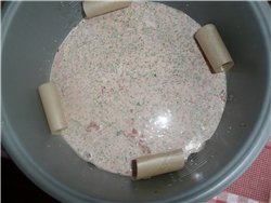 А-ля "Лазанья" из теста приготовленного в хлебопечке