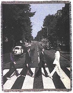 да у меня не антикварный, у меня вот: The Beatles Abbey Road Cotton Tapestry Throw Blanket