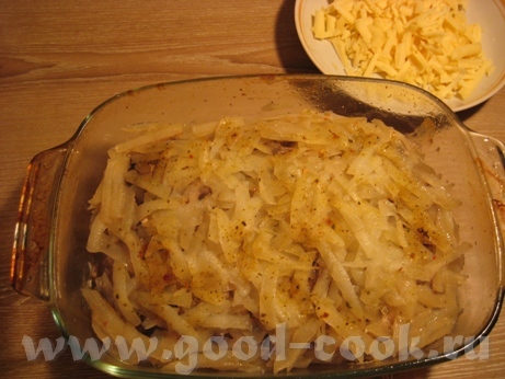 Картофельная запеканка с курицей и шампиньонами Потребуется куриное филе (у меня одна долька 200 г)... - 8