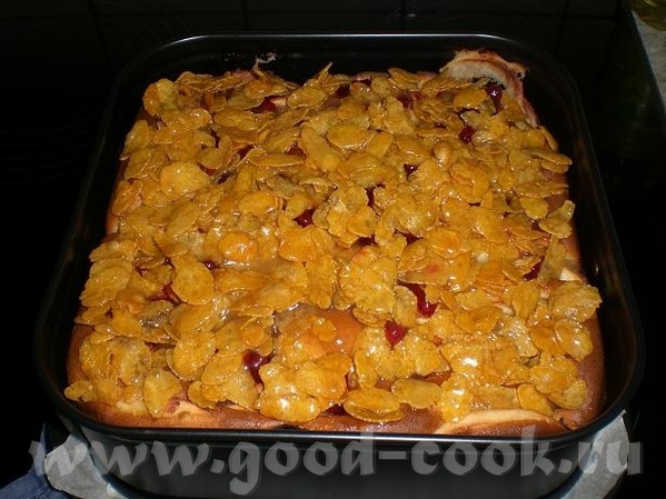 Apfel-Preiselbeer-Kuchen mit Cornflakes -     - 5