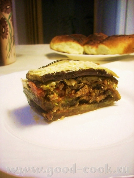 Мусака с шампиньонами и пармезаном