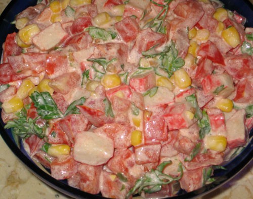 Салат "Необыкновено-вкусный" Салат "Розовое облако" Салат с кукурузой и авокадо - 3