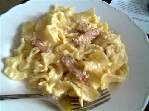 Для любителей спагетти, очень быстрое и вкусное блюдо