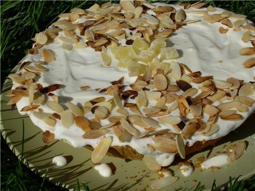 Творожный торт с ананасами и лимоном