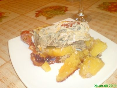 Мясной тортик от Lyulyu сорри за фотку, напряжение плохое Состав: картофель 6-7 шт