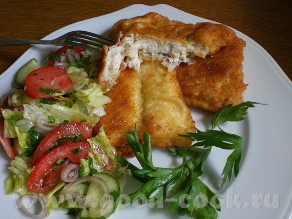 Bratfisch im Kartoffelmantel Рыба в картофельных хлопьях