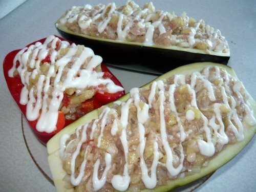 А я вам тоже принесла вкусненького ФАРШИРОВАННЫЕ БАКЛАЖАНЫ И ПЕРЕЦ( время переваривания 6 часов ) В...
