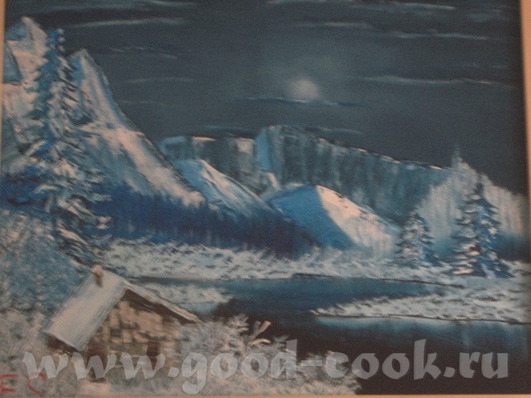 Bob Ross Winter Nocturn В моем исполнении (одна из первого десятка)