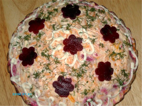7. Салат "Лисий хвост" (от olsen, селёдку заменила на курицу - очень вкусный салат!) 8. "Незатейлив... - 2