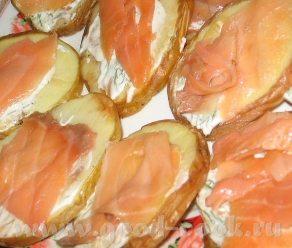 Закуска с запеченным картофелем и копченым лососем (рецепт от , словами автора) Взяла: Пропорции пр...