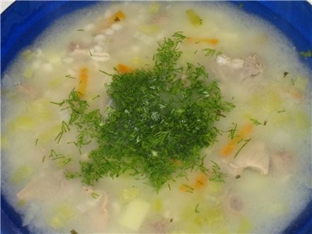А у нас на обед был вот такой Рассольник из куриных потрохов и коврижка творожная