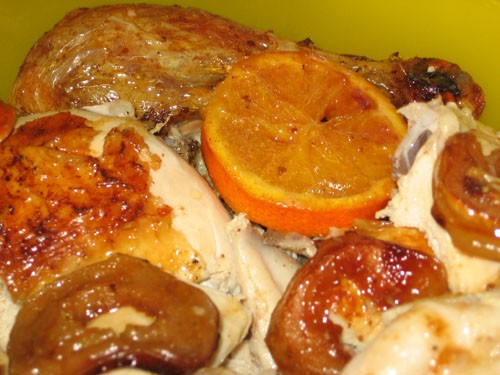 Курица с яблоками и апельсинами 2 курицы 3 яблока 2 апельсина соль, перец, камун (молотая зира), па... - 3