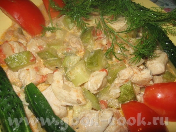КУРИНЫЕ ГРУДКИ , ТУШЕНЫЕ С КАБАЧКАМИ И СЛИВКАМИ Вкусное блюдо со сливочным вкусом