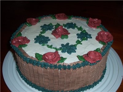 девочки у всех очень красивые тортики а вот моё чудо,краски как всегда подвели ,это торт" воздушный... - 2